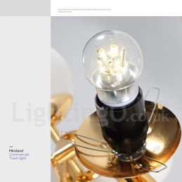 Candelabru modern contemporan cu 16 lumini cu abajur din sticlă și lampă