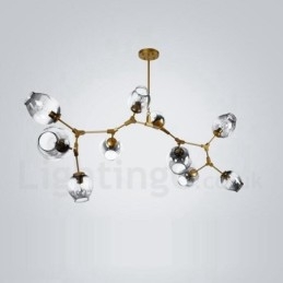 Candelabru auriu cu 10 lumini cu abajur din sticlă Lumină în stil modern și contemporan