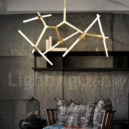 Candelabru modern contemporan cu 10 lumini (negru auriu) Candelabru modern contemporan cu 10 lumini (negru auriu)