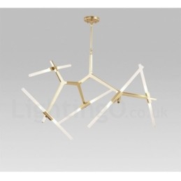 Candelabru modern contemporan cu 10 lumini (negru auriu)