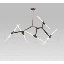 Candelabru modern contemporan cu 10 lumini (negru auriu)