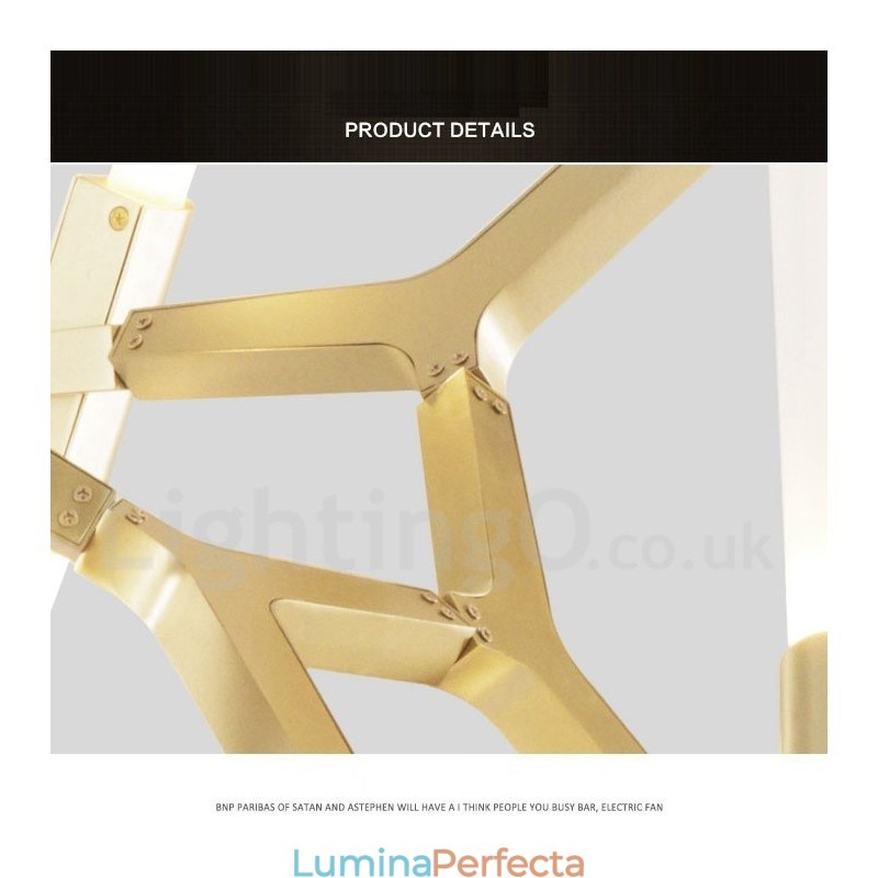 Candelabru modern contemporan cu 10 lumini (negru auriu)