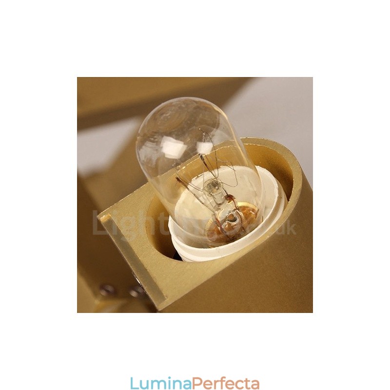 Candelabru modern contemporan cu 10 lumini (negru auriu)