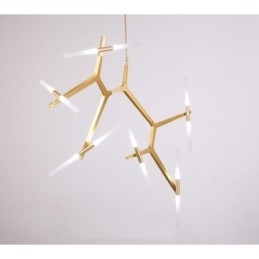 Candelabru modern contemporan cu 12 lumini (negru auriu)