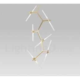 Candelabru modern contemporan cu 12 lumini (negru auriu)