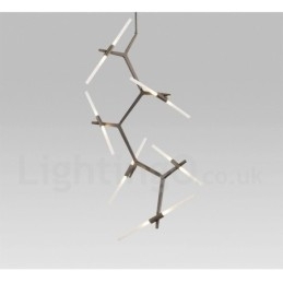 Candelabru modern contemporan cu 12 lumini (negru auriu)
