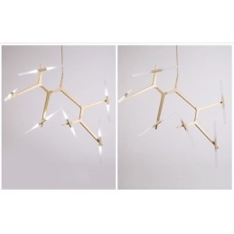 Candelabru modern contemporan cu 12 lumini (negru auriu)