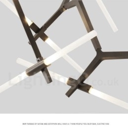 Candelabru modern contemporan cu 12 lumini (negru auriu)