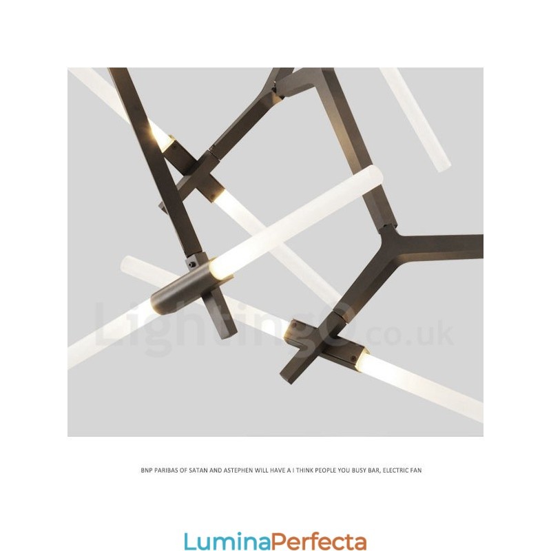 Candelabru modern contemporan cu 12 lumini (negru auriu)