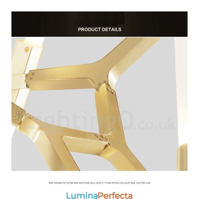 Candelabru modern contemporan cu 12 lumini (negru auriu)