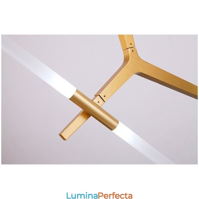 Candelabru modern contemporan cu 12 lumini (negru auriu)