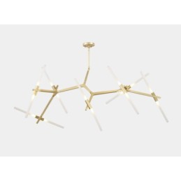 Candelabru modern contemporan cu 14 lumini (negru auriu)