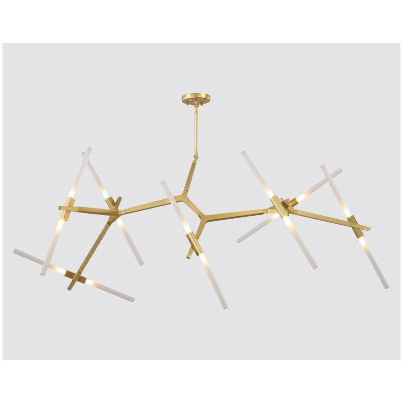 Candelabru modern contemporan cu 14 lumini (negru auriu)