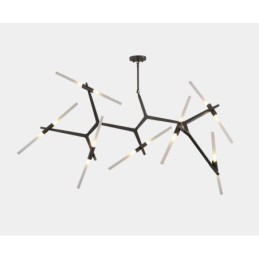 Candelabru modern contemporan cu 14 lumini (negru auriu)