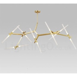 Candelabru modern contemporan cu 14 lumini (negru auriu)