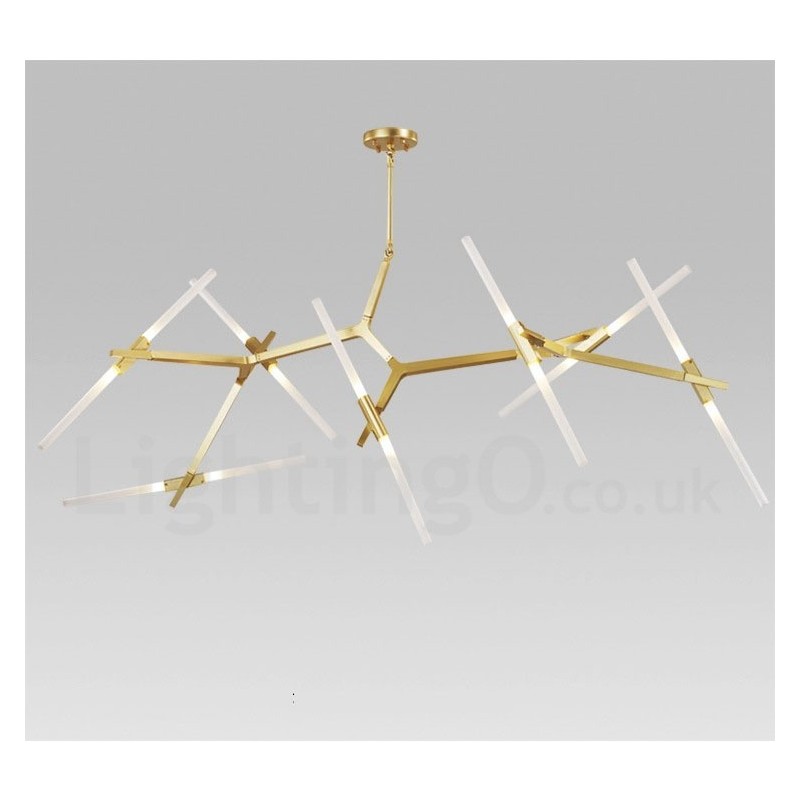 Candelabru modern contemporan cu 14 lumini (negru auriu)