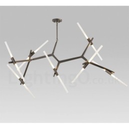 Candelabru modern contemporan cu 14 lumini (negru auriu)