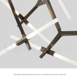 Candelabru modern contemporan cu 14 lumini (negru auriu)