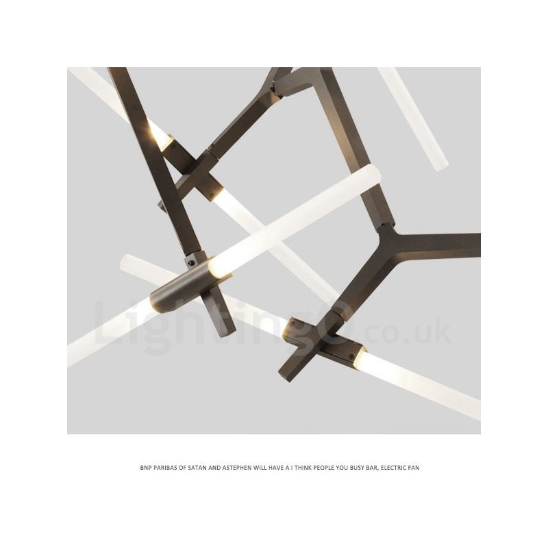 Candelabru modern contemporan cu 14 lumini (negru auriu)