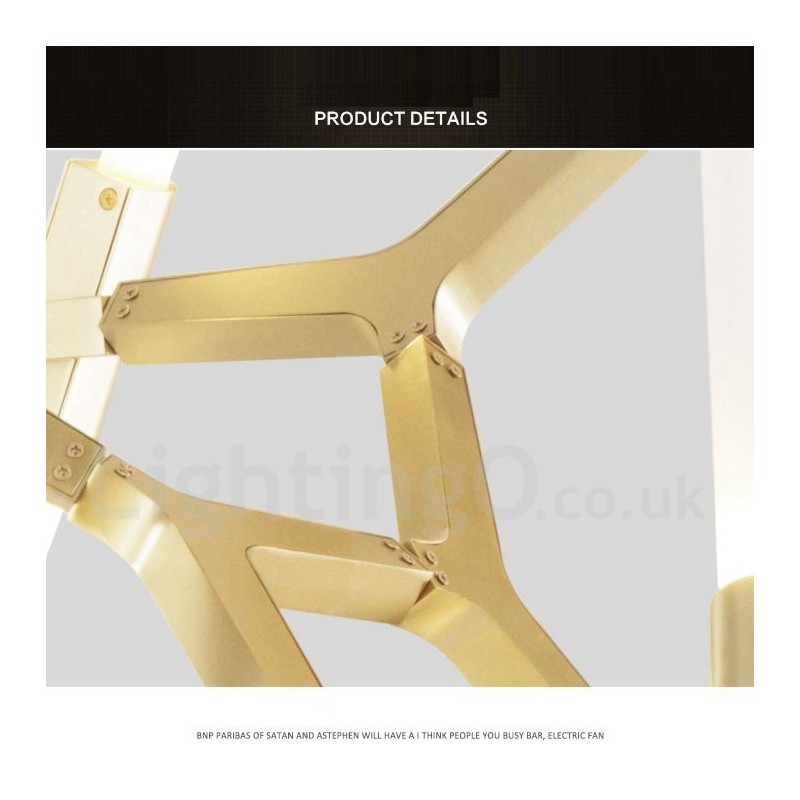 Candelabru modern contemporan cu 14 lumini (negru auriu)