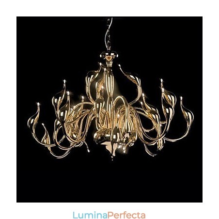 Candelabru modern 24 de lumini G4 placat cu aur Candelabru modern 24 de lumini G4 placat cu aur