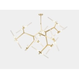 Candelabru modern contemporan cu 20 de lumini (negru auriu)