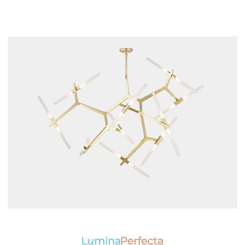 Candelabru modern contemporan cu 20 de lumini (negru auriu)