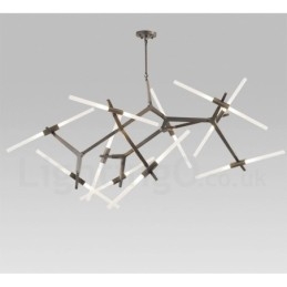 Candelabru modern contemporan cu 20 de lumini (negru auriu)