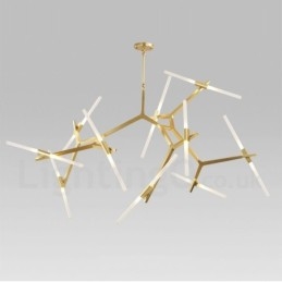 Candelabru modern contemporan cu 20 de lumini (negru auriu)