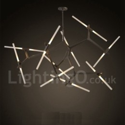 Candelabru modern contemporan cu 20 de lumini (negru auriu)