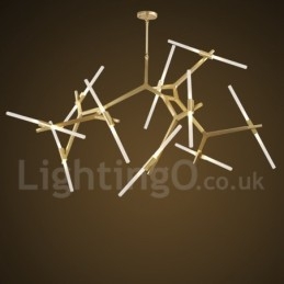 Candelabru modern contemporan cu 20 de lumini (negru auriu)