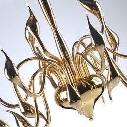 Candelabru modern 24 de lumini G4 placat cu aur