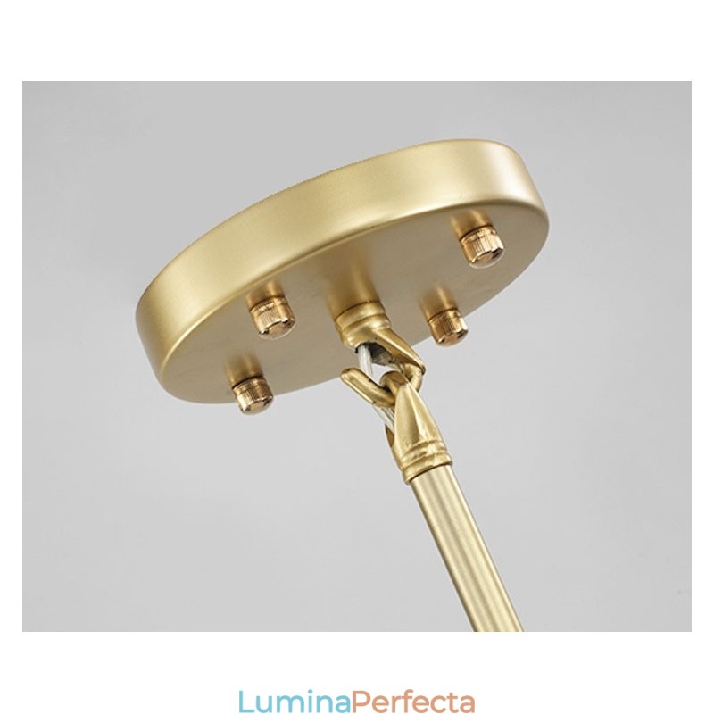 Candelabru modern contemporan cu 20 de lumini (negru auriu)