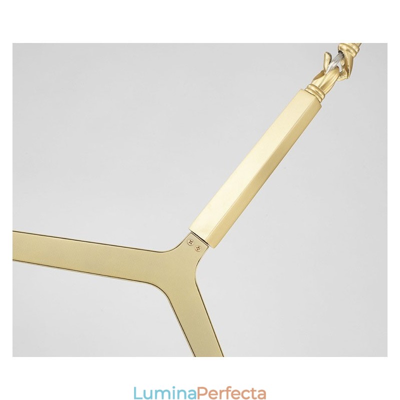 Candelabru modern contemporan cu 20 de lumini (negru auriu)