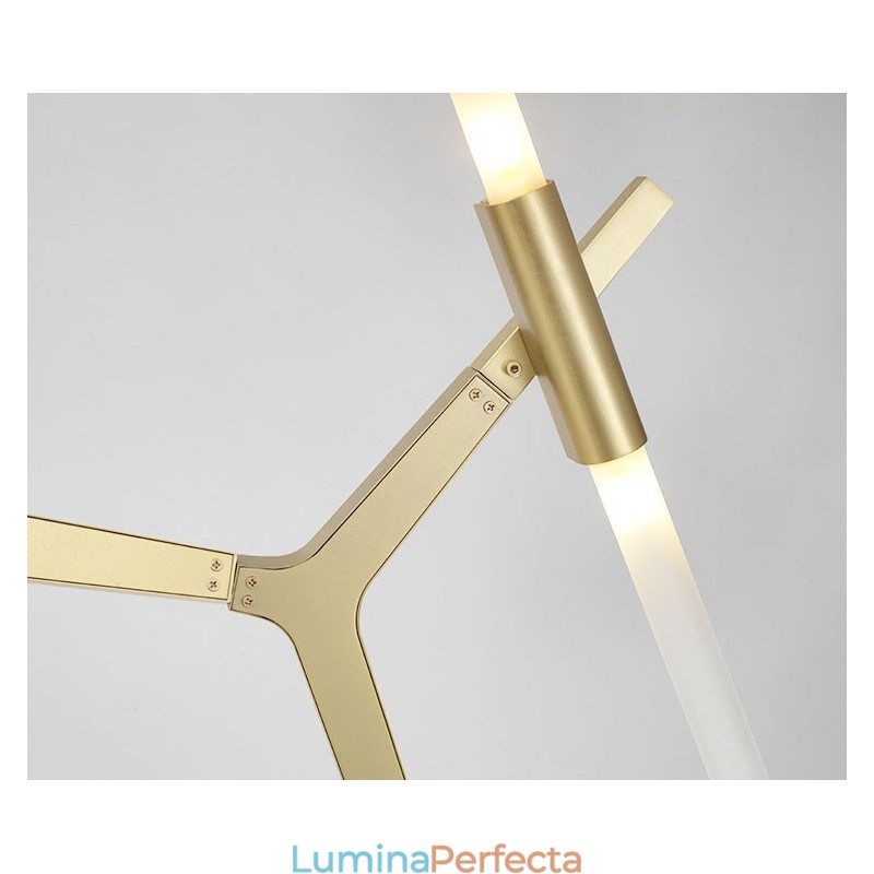 Candelabru modern contemporan cu 20 de lumini (negru auriu)