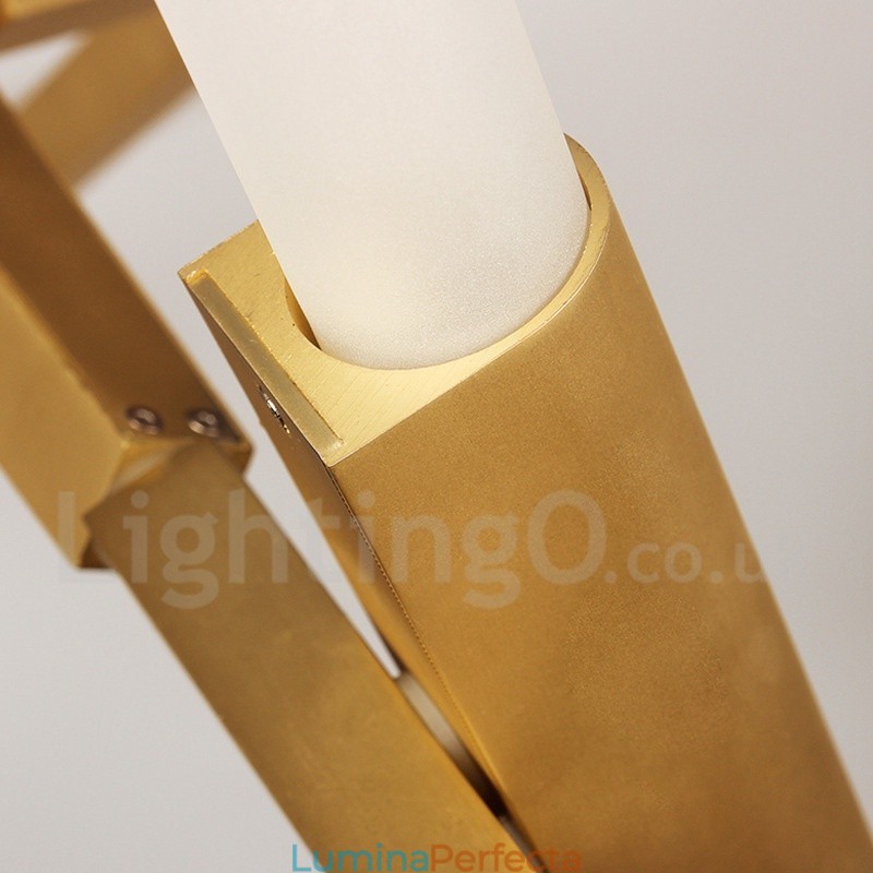 Candelabru modern contemporan cu 20 de lumini (negru auriu)