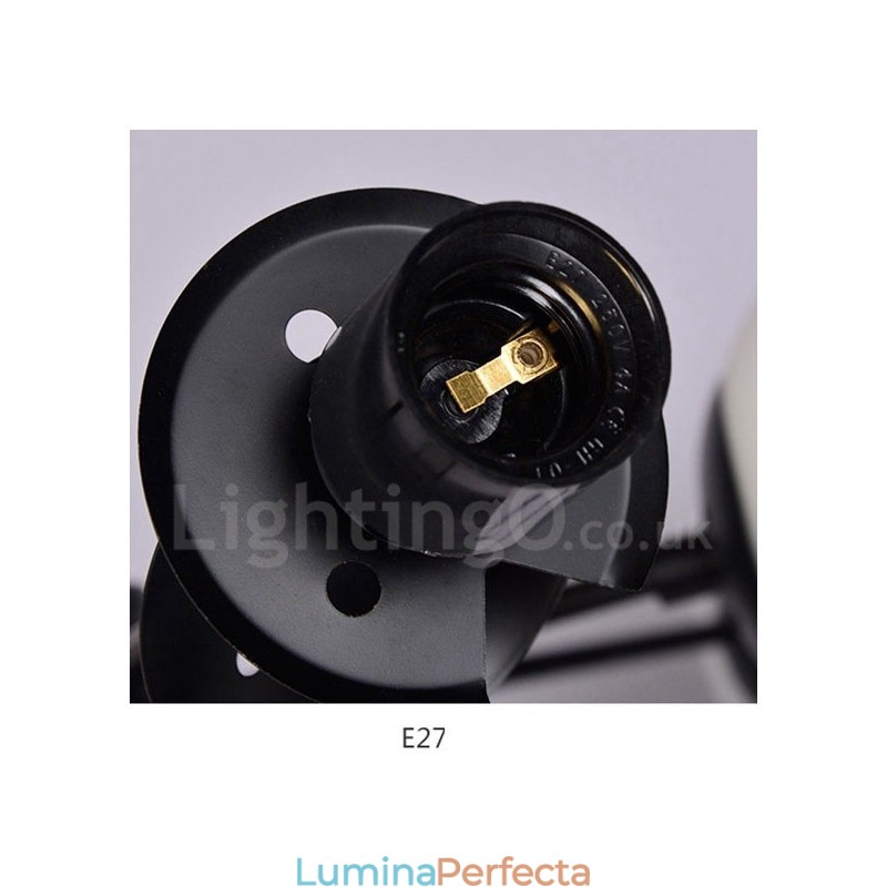 Candelabru din metal negru cu 12 lumini, 2 niveluri, cu abajur din sticlă, stil modern și contemporan