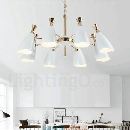 Candelabru cu 8 lumini în stil contemporan modern Candelabru cu 8 lumini în stil contemporan modern