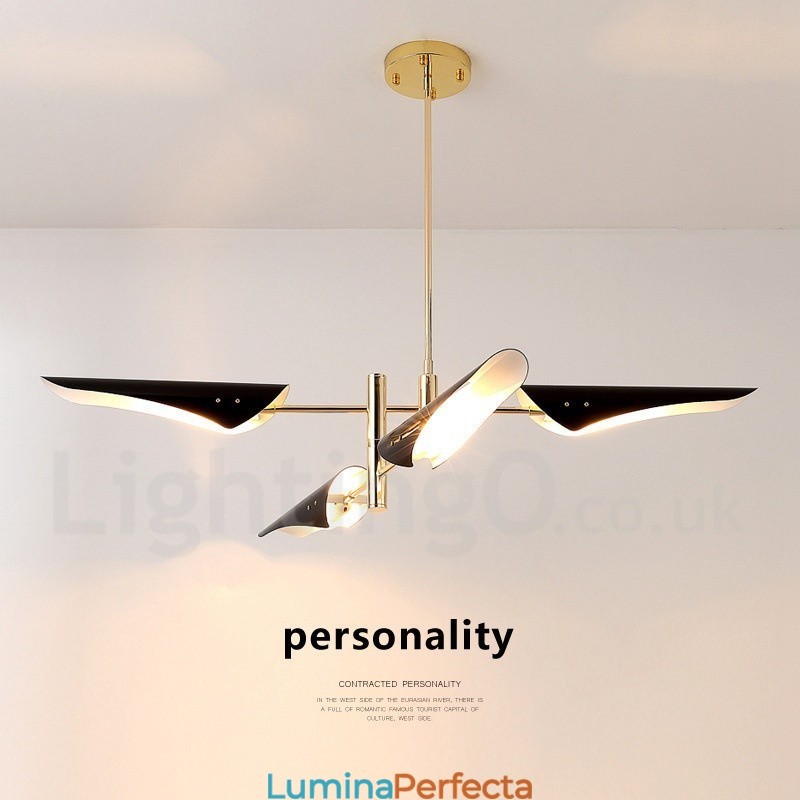 Candelabru modern contemporan cu 2 niveluri, cu 4 lumini