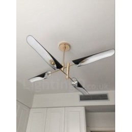 Candelabru modern contemporan cu 2 niveluri, cu 4 lumini