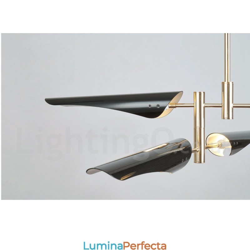 Candelabru modern contemporan cu 2 niveluri, cu 4 lumini