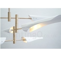 Candelabru modern contemporan cu 2 niveluri, cu 4 lumini