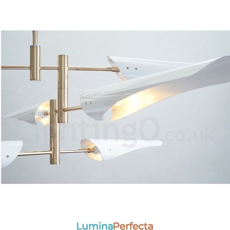 Candelabru modern contemporan cu 2 niveluri, cu 4 lumini