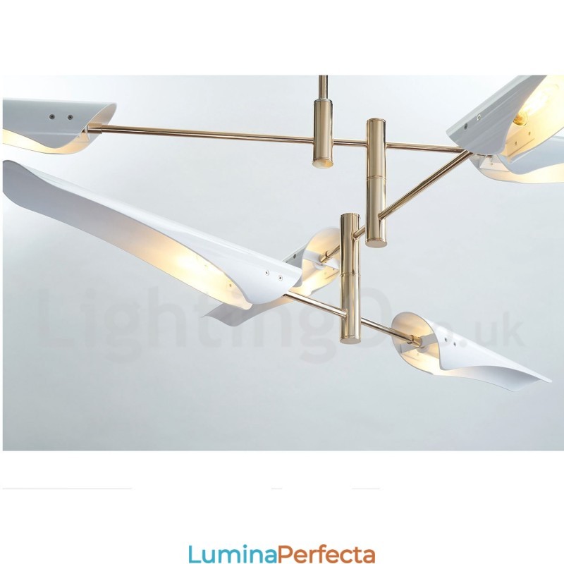 Candelabru modern contemporan cu 2 niveluri, cu 4 lumini