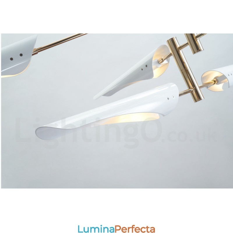 Candelabru modern contemporan cu 2 niveluri, cu 4 lumini