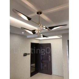 Candelabru modern contemporan cu 3 niveluri, cu 6 lumini