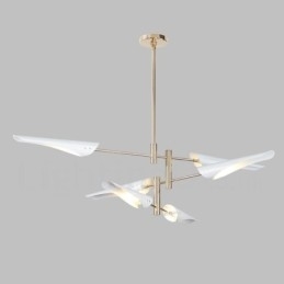 Candelabru modern contemporan cu 3 niveluri, cu 6 lumini