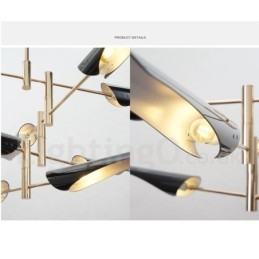 Candelabru modern contemporan cu 4 niveluri și 8 lumini