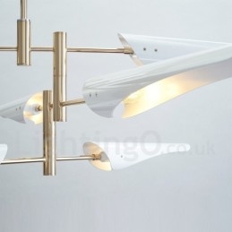Candelabru modern contemporan cu 4 niveluri și 8 lumini