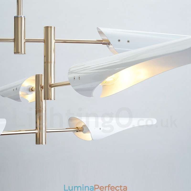 Candelabru modern contemporan cu 4 niveluri și 8 lumini